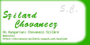 szilard chovanecz business card